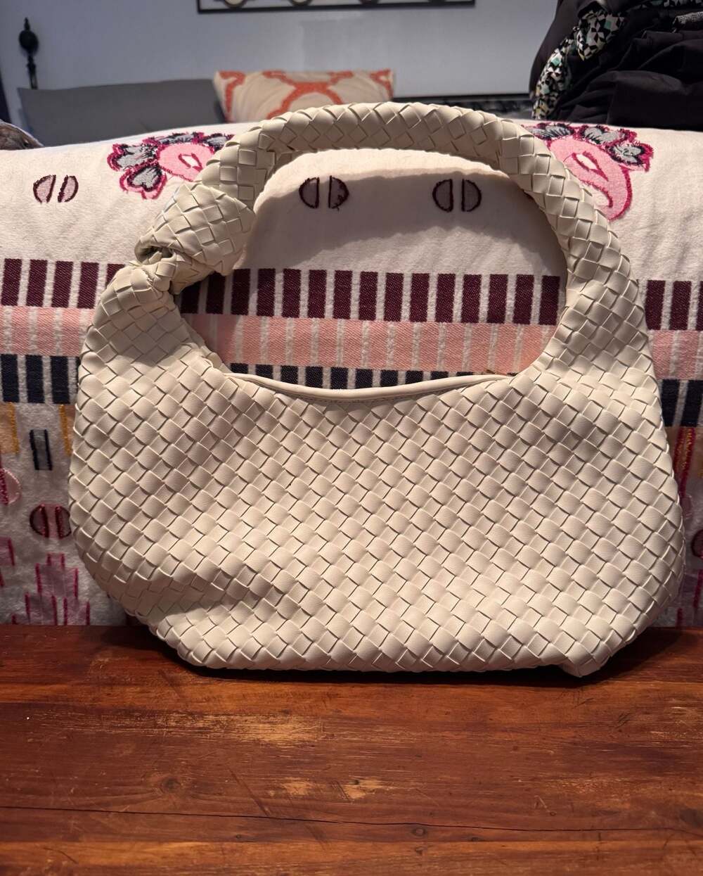 Billini Cream Woven Knot Hobo Bag | Quiet Luxury Minimalist Shoulder Purse